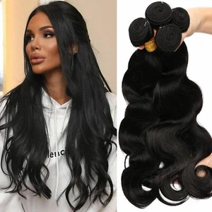 9A Brazilian Virgin Human Hair Extensions Body Wave Weave 4Bundles 400G Thick US - Picture 1 of 14