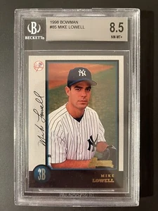 New York Yankees Mike Lowell RC graded NM-MT 8.5 Baseball Card 1998 Bowman #85 - Picture 1 of 2