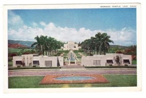 Hawaii Postcard View MORMON TEMPLE,LAIE,OAHU-SOLDIERS MAIL-FREE(A.P.O - Picture 1 of 2