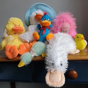 7 x Bundle Job Lot Of Yellow Chicks Runner Ducks Soft Plush Duck Toys - Picture 1 of 9