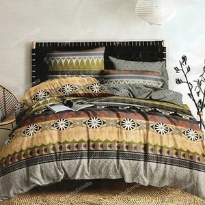 Floral Pattern Swirl 144 TC 100% Double Cotton Bed Sheets With 2 Pillowcases - Picture 1 of 6