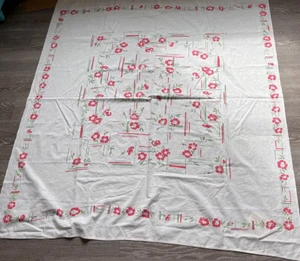 "VINTAGE Baumwolle Frühling Blumenmuster Tischdecke 51"" x 57" - Bild 1 von 8