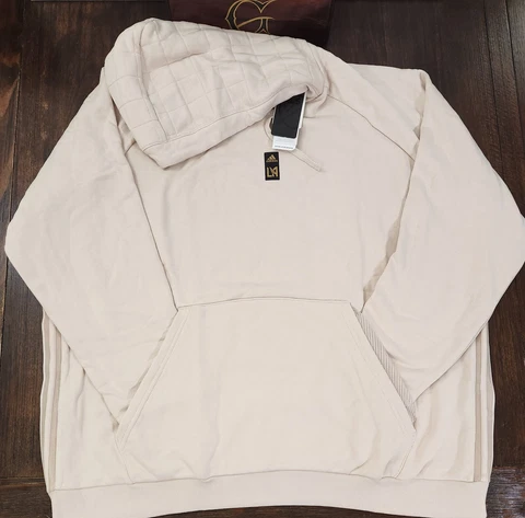 Adidas Men's Los Angeles FC Travel Hoodie (linen) Beige HB8470 Size 3XL NWT Cover