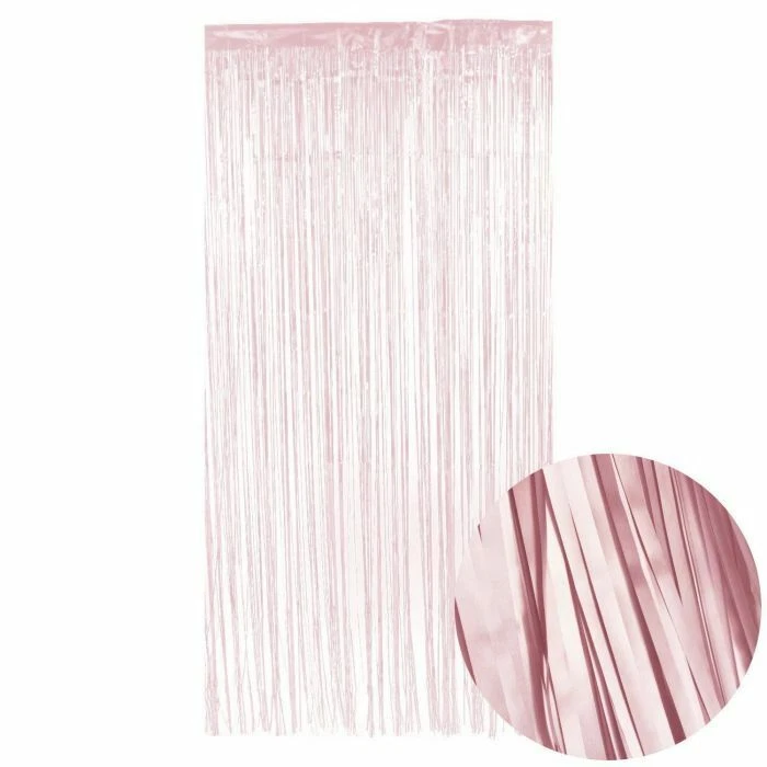 Birthday Party Supplies Rose Gold Metallic Foil Door Curtain Princess Girl 1st - Image 1 of 1