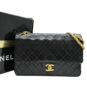 CHANEL Matelasse 25 CC Double Flap Chain Shoulder Bag Leather BK France GHW M905 - Picture 1 of 21