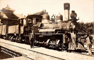 Jamestown CA Sierra Railway Train RPPC Photo Postcard COPY - Picture 1 of 2