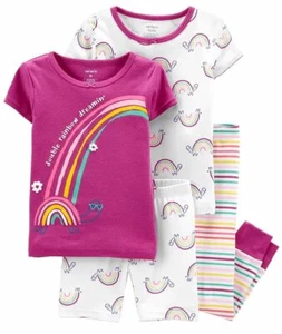 Pigiama Carter's Bambina 4 Pezzi Vestibilità Accogliente Cotone (Rainbow Dreamin, 2T) - Foto 1 di 3