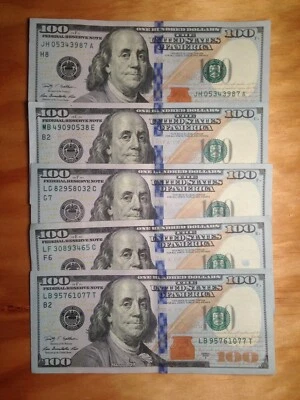 $500 CASH 5 One Hundred Dollar Bills Series 2009 2013 2017 CHEAPEST ON EBAY!! - Image 1 of 4