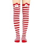 Women Christmas Over Knee Socks 3D Santa Claus For Doll Striped Thigh Stock