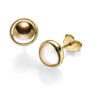 Par De Pendientes Con Citrino Amarillo 585 Oro Amarillo Ø 9mm Redondeado - Imagen 1 de 1
