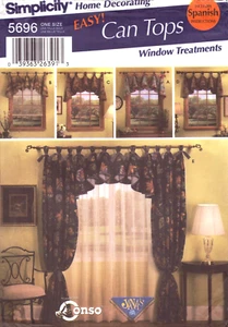 Simplicity Pattern 5696 Can Tops Window Treatments Valance & Side Drapery Panels - Picture 1 of 4