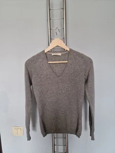 Damen S.MARLON 100% Cashmere Kashmir Grau Langarm Pullover Gr. XS - Picture 1 of 9