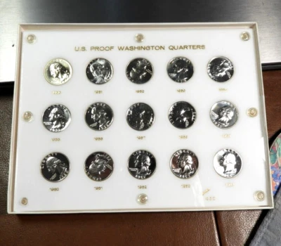 elf Washington Quarters Silver Proofs Complete 1950-64 in a Capital holder - Image 1 of 3
