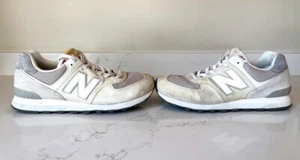 Mens New Balance 574 Size U.S. 10.5 Color Beige Suede Pre Owned and Refined - Picture 1 of 5
