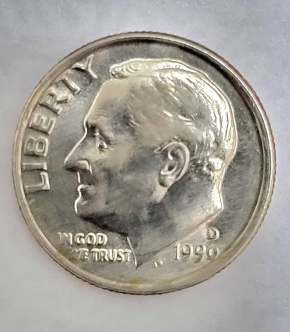1990 D Roosevelt Dime DDO/ DDR / MULTIPLE ERROR Cover