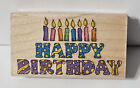 Hero Arts Wood Mounted Rubber Stamp - Happy Birthday With Candles