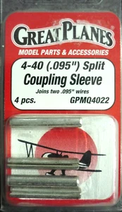 Great Planes 4-40 Split Coupling Sleeve - Solder On 4pcs GPMQ4022 - Picture 1 of 2