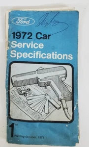 1972 Ford Car Service Specifications Auto Repair Book Manual - Foto 1 di 3