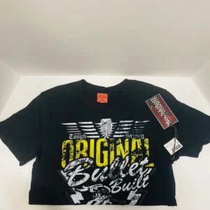 Camiseta Vaquera Rock & Roll Para Hombre Mediana Negra "Original Bullet Built" Resistente Fuerte - Imagen 1 de 5