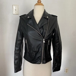 H&M Junior 14Yr Moto Faux Leather Bikercore Jacket Grunge Rock Grunge 90s Punk - Picture 1 of 11