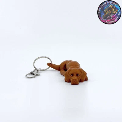 Vizsla Perro Llavero Cremallera Tirador Flexi Inquieto Lindo Cachorro Articulado 3D Foto 1 de 4
