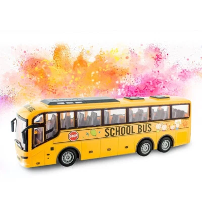 ABS RC Bus Electric Remote Control Car with Light Tour Bus School City Model - Image 1 of 4