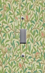 WILLIAM MORRIS BIRDS POMEGRANATE ARMY GREEN Light Switchplate Wall Outlet Cover - Picture 1 of 28