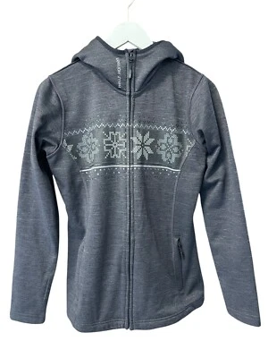 Chaqueta para mujer Helly Hansen cremallera completa patrón de copo de nieve con capucha polar exterior M Foto 1 de 4