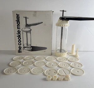 Cookie Press Knobler The Cookie Maker with Discs and Recipes in box - Picture 1 of 20