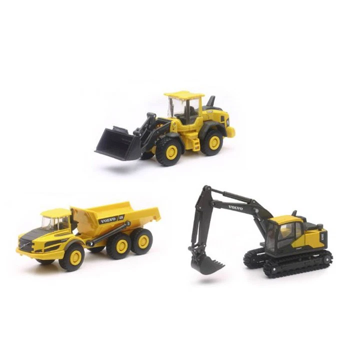 New Ray 1/64 Volvo Construction 3 Piece Diecast Vehicle Set NWR32095 - Image 1 of 1