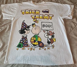 Vintage Peanuts Charlie Brown Trick Or Treat Halloween XL Shirt Reprint  - Picture 1 of 8