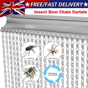 Chain Curtain Aluminum Door Curtain Metal Chain Fly Insect Blind Screen UK NEW - Picture 1 of 12