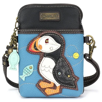 CHALA PUFFIN Cellphone Crossbody Purse Convertible Adjustable Strap Blue NWT - Image 1 of 4