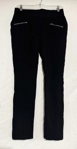 Ci Sono Women’s Black Body Sculpting Leggings Zipper Front Stretch Slimming Sz L - Picture 1 of 11
