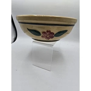 Watt Pottery Raised Pansy Wild Rose Flowers #8 Mixing Bowl - Picture 1 of 7