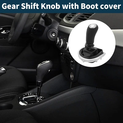 5 Speed Manual Gear Shifter Knob with Cover for Renault Clio 05-14 Faux Leather Foto 1 de 4