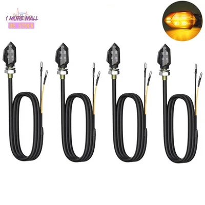 4x LED Motorrad Blinker E geprüft 12V IP65 Miniblinker Smoked Microblinker M8 - Bild 1 von 4