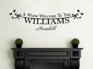 Pegatina de pared personalizada para pared familiar ""Bienvenido a nuestro hogar"", moderna, calcomanía. - Imagen 1 de 6