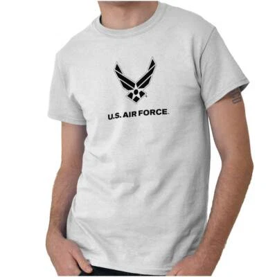 Camiseta con licencia oficial de la Fuerza Aérea de los Estados Unidos con logotipo de alas para mujer o hombre cuello redondo Foto 1 de 4