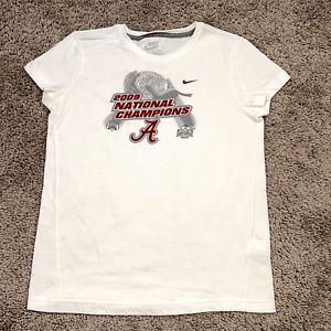 Alabama Crimson Tide Shirt Womens Medium White Nike Sportswear 2009 Champions