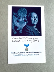 CHARLES P. MURRAY (†) Medal of Honor WWII signed  autograph photo 3.5x6 - Picture 1 of 1