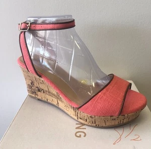 New - Women's Call It Spring Nissana Peach Wedge Sandals Size 8.5 - Picture 1 of 9