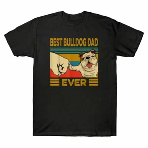 Vintage Bulldog Dog Gift Is Perfect Ever Cotton T-Shirt Men's Best Tee Dad A - Picture 1 of 7