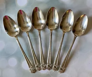 Eternally Yours Pattern by 1847 Rogers Silverplate Set of 6 Soup Spoons - Picture 1 of 10