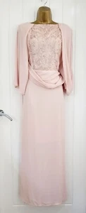 WALLIS Maxi Dress Lace Drape Blush Pink Long Wedding Races Formal Size 14 VGC - Picture 1 of 5