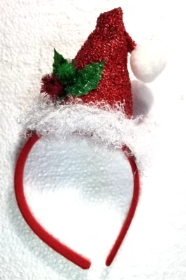 Diadema brillante sombrero de Papá Noel talla única fácil acento acebo Foto 1 de 2