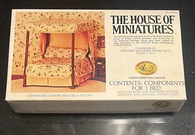 The House of Miniatures Bed Chippendale Canopy Kit Doll House Furniture - Image 1 of 4