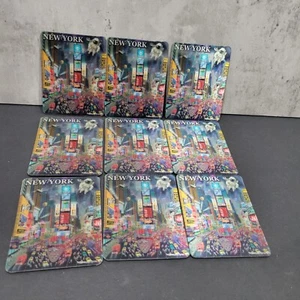 New York Souvenir Alexander Chen 3D  Time Square Magnets Set Of 9 Fridge Magnet  - Picture 1 of 7