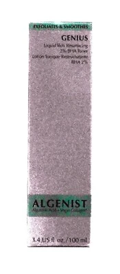 NUEVO tónico líquido rejuvenecimiento de la piel Algenist GENIUS 2 % BHA, 3,4 fl oz / 100 ml nuevo en caja Foto 1 de 2