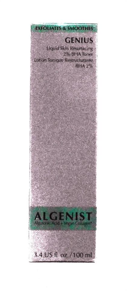 NEW Algenist GENIUS Liquid Skin Resurfacing 2% BHA Toner, 3.4 fl oz / 100 ml NIB - Image 1 of 2